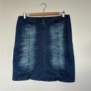 SINEQUANONE Women’s Ruched Jeans Skirt Size 42 Denim Skirt